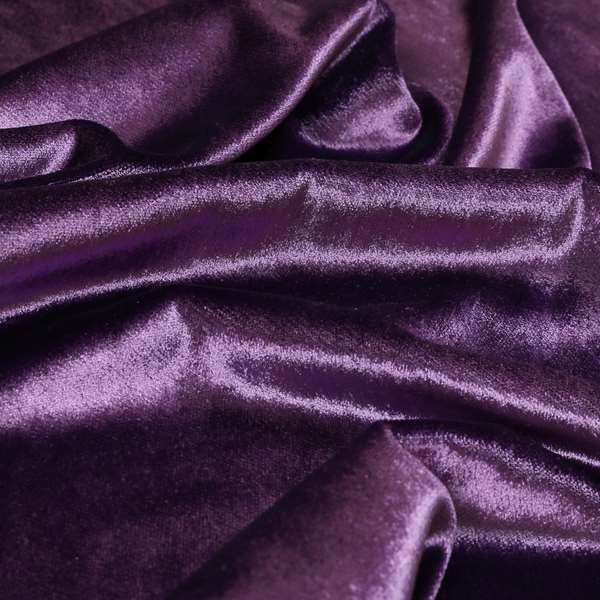 Savoy Lustrous Plain Velvet Upholstery Fabrics In Violet Purple Colour - Roman Blinds