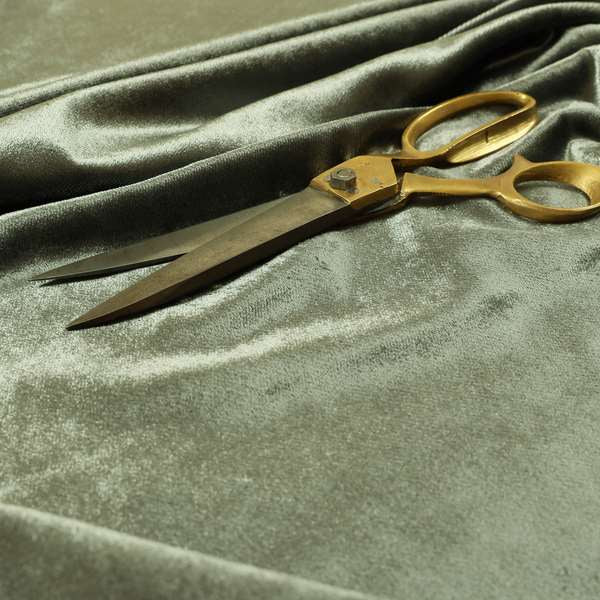 Savoy Lustrous Plain Velvet Upholstery Fabrics In Charcoal Grey Colour - Roman Blinds