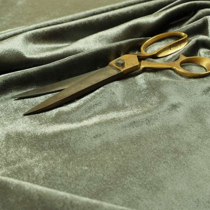 Savoy Lustrous Plain Velvet Upholstery Fabrics In Charcoal Grey Colour