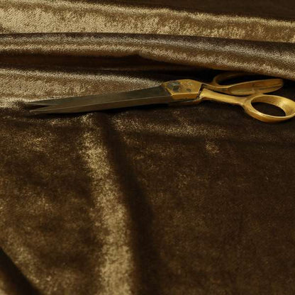 Savoy Lustrous Plain Velvet Upholstery Fabrics In Latte Brown Colour - Roman Blinds