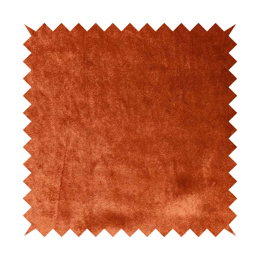 Savoy Lustrous Plain Velvet Upholstery Fabrics In Fire Orange Colour
