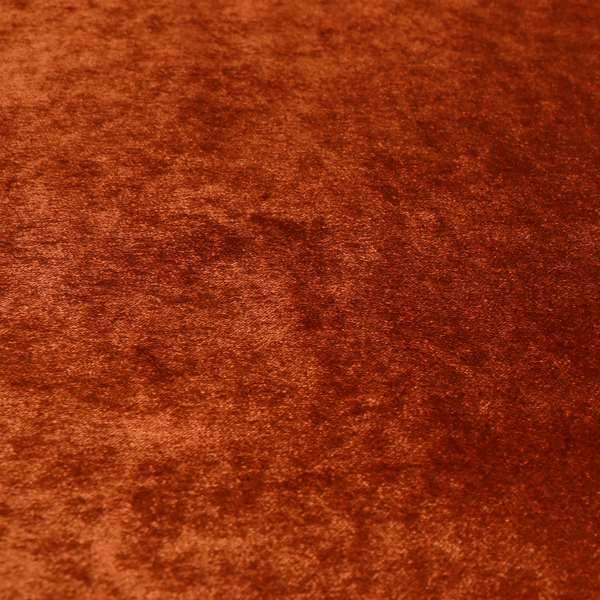 Savoy Lustrous Plain Velvet Upholstery Fabrics In Fire Orange Colour