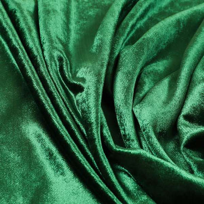 Savoy Lustrous Plain Velvet Upholstery Fabrics In Emerald Green Colour - Roman Blinds