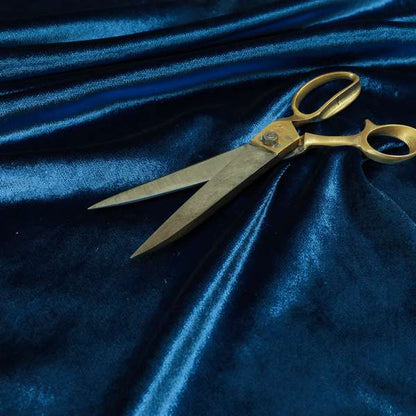 Savoy Lustrous Plain Velvet Upholstery Fabrics In Navy Blue Colour - Made To Measure Curtains