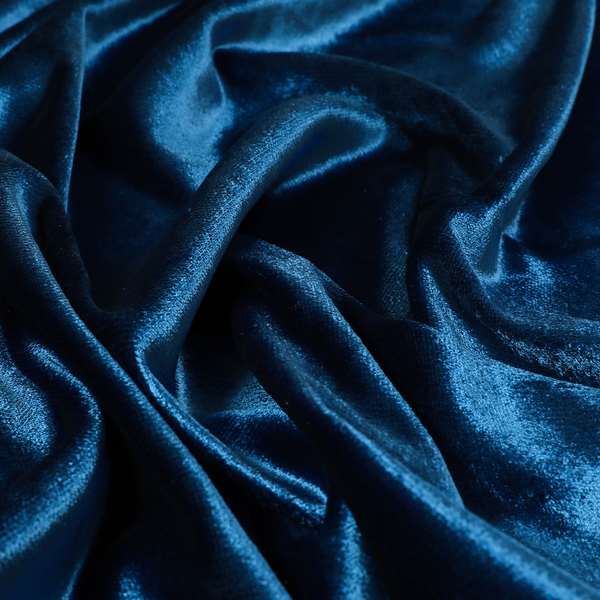 Savoy Lustrous Plain Velvet Upholstery Fabrics In Navy Blue Colour - Roman Blinds