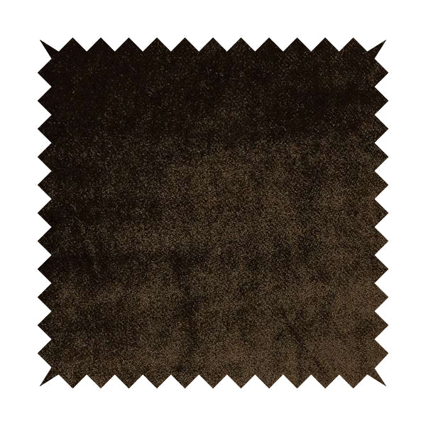 Savoy Lustrous Plain Velvet Upholstery Fabrics In Brown Colour