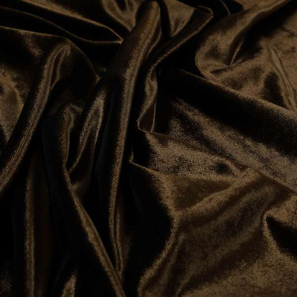 Savoy Lustrous Plain Velvet Upholstery Fabrics In Brown Colour - Roman Blinds