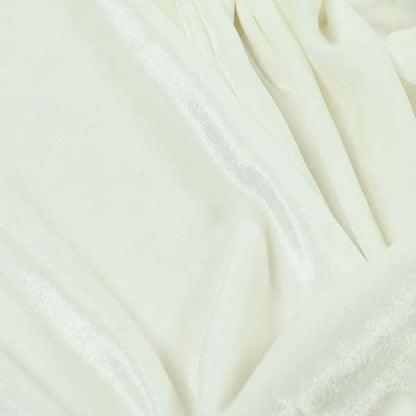 Savoy Lustrous Plain Velvet Upholstery Fabrics In White Colour - Roman Blinds