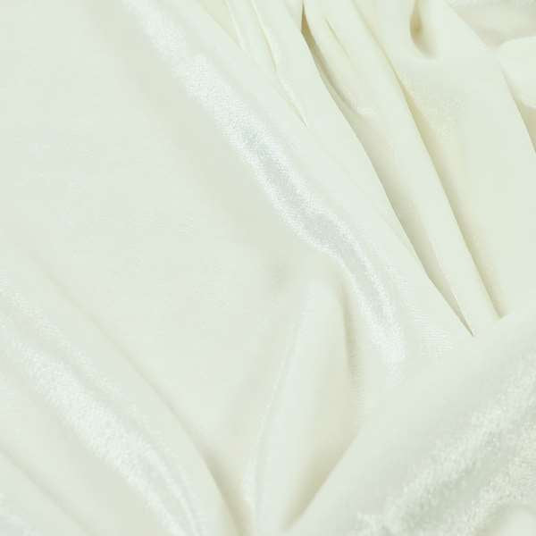 Savoy Lustrous Plain Velvet Upholstery Fabrics In White Colour - Handmade Cushions
