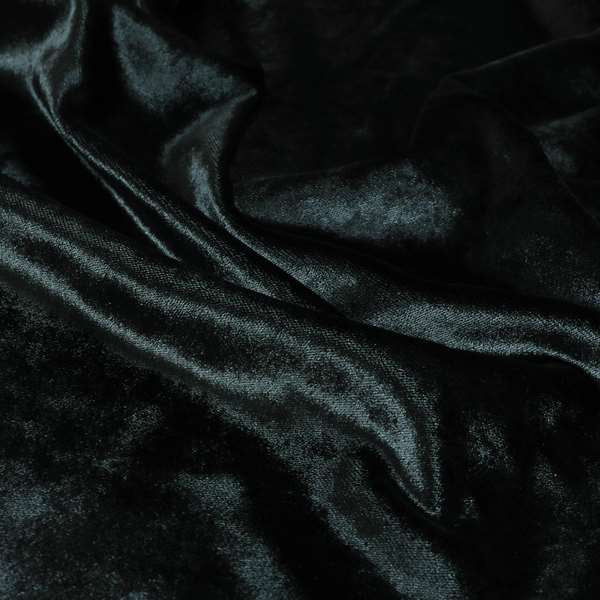 Savoy Lustrous Plain Velvet Upholstery Fabrics In Black Colour - Roman Blinds