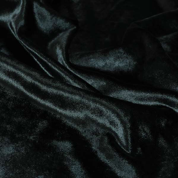 Savoy Lustrous Plain Velvet Upholstery Fabrics In Black Colour