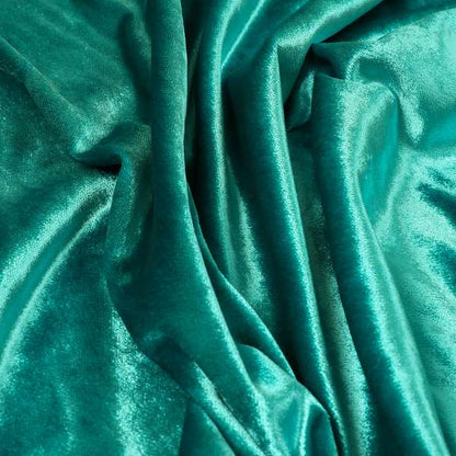 Savoy Lustrous Plain Velvet Upholstery Fabrics In Teal Blue Colour - Roman Blinds