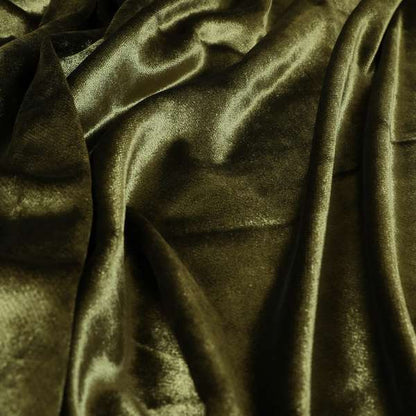 Savoy Lustrous Plain Velvet Upholstery Fabrics In Moss Green Colour - Handmade Cushions