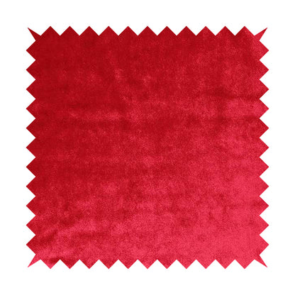 Savoy Lustrous Plain Velvet Upholstery Fabrics In Red Colour - Handmade Cushions