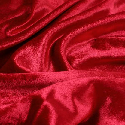 Savoy Lustrous Plain Velvet Upholstery Fabrics In Red Colour - Made To Measure Curtains