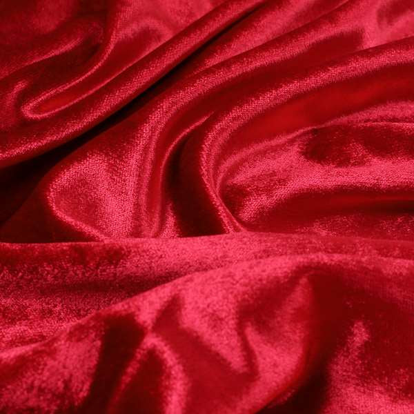 Savoy Lustrous Plain Velvet Upholstery Fabrics In Red Colour