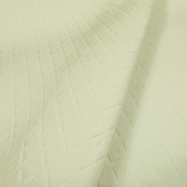 Scotch Diamond Quilted Textured White Colour Faux Leather Upholstery Fabric