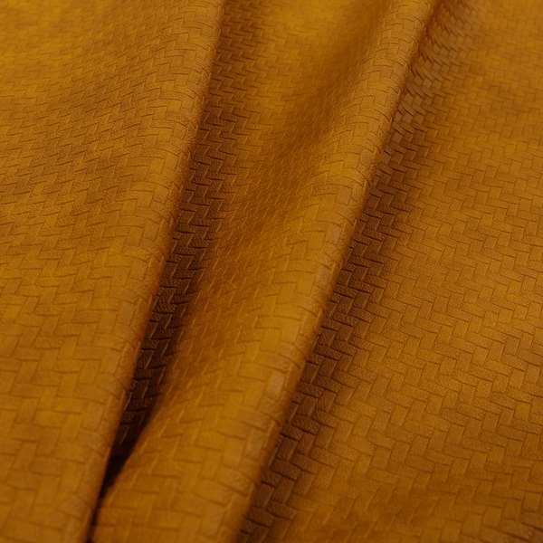 Selvaggio Basket Weave Semi Plain Pattern Faux Leather Upholstery Vinyl In Tan Colour