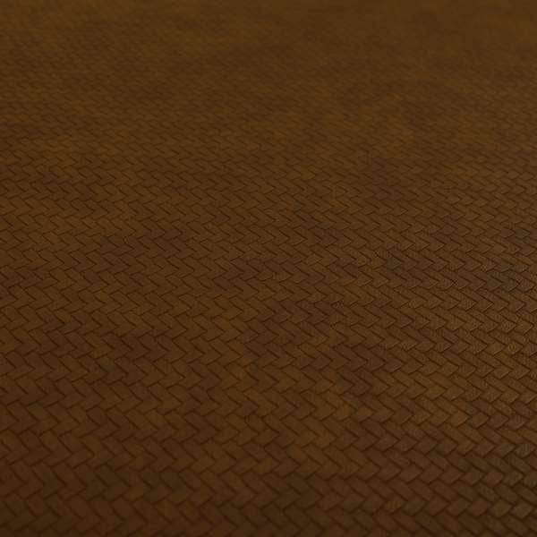 Selvaggio Basket Weave Semi Plain Pattern Faux Leather Upholstery Vinyl In Mocha Colour