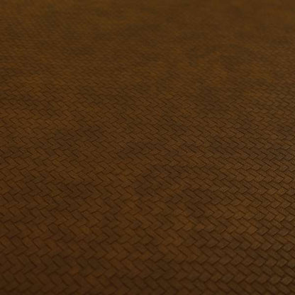 Selvaggio Basket Weave Semi Plain Pattern Faux Leather Upholstery Vinyl In Mocha Colour