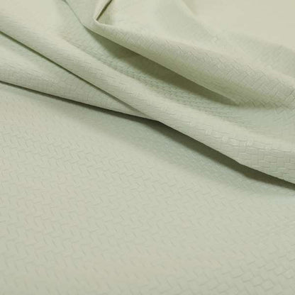 Selvaggio Basket Weave Semi Plain Pattern Faux Leather Upholstery Vinyl In White Colour