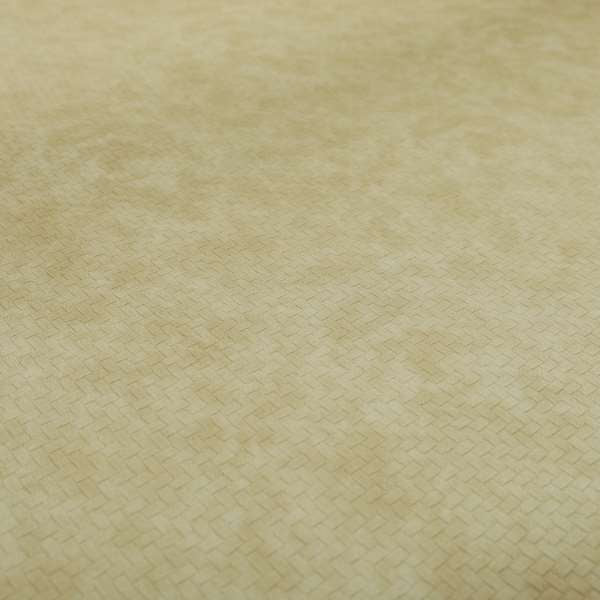 Selvaggio Basket Weave Semi Plain Pattern Faux Leather Upholstery Vinyl In Beige Colour