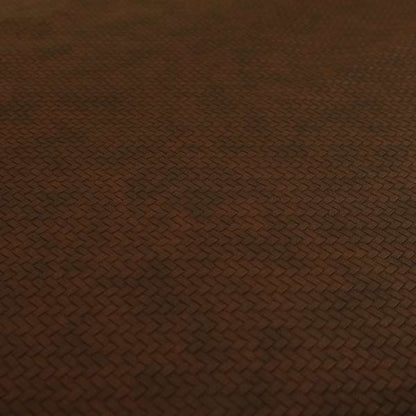 Selvaggio Basket Weave Semi Plain Pattern Faux Leather Upholstery Vinyl In Burgundy Colour