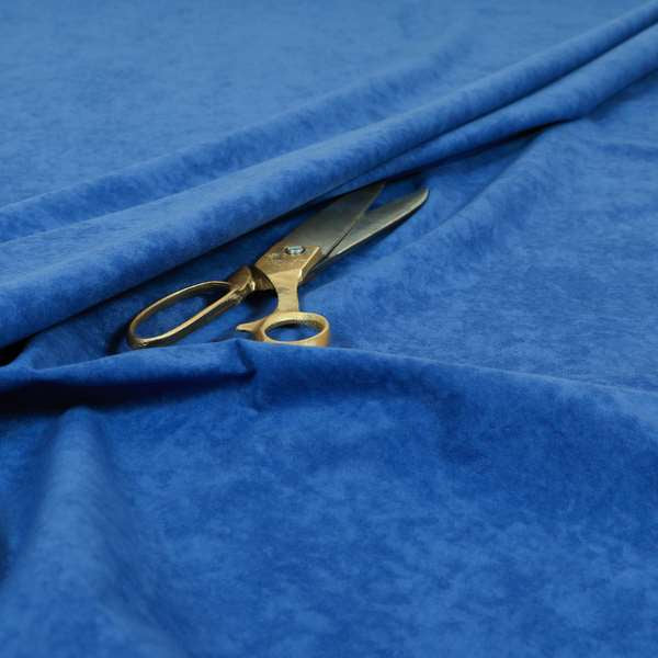 Sicily Soft Lightweight Low Pile Velvet Upholstery Fabric In Cobalt Blue Colours