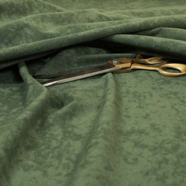 Sicily Soft Lightweight Low Pile Velvet Upholstery Fabric In Army Green Colours