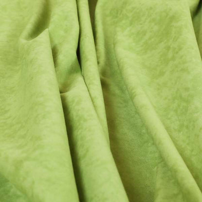 Sicily Soft Lightweight Low Pile Velvet Upholstery Fabric In Lime Green Colour - Roman Blinds