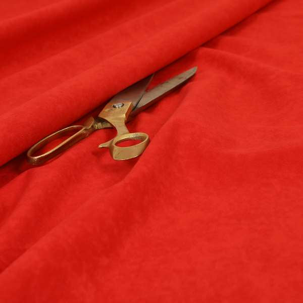 Sicily Soft Lightweight Low Pile Velvet Upholstery Fabric In Red Colour - Roman Blinds