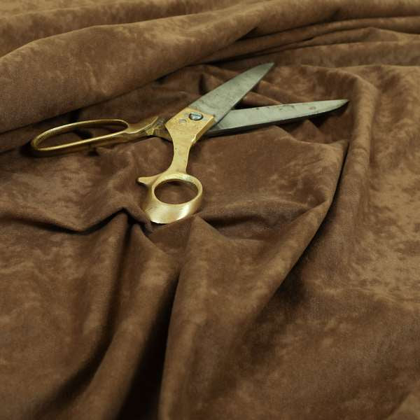 Sicily Soft Lightweight Low Pile Velvet Upholstery Fabric In Brown Colour - Roman Blinds