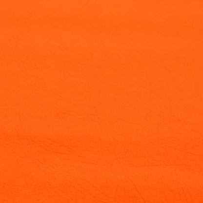 Sierra Grain Effect Vinyl Faux Leather Fluorescent Orange Colour Upholstery Leatherette Fabric