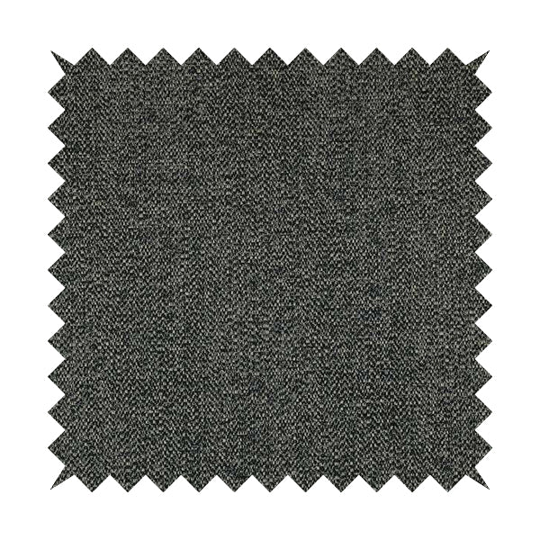 Simbai Plain Woven Jacquard Textured Chenille Furnishing Fabric In Black Colour - Roman Blinds