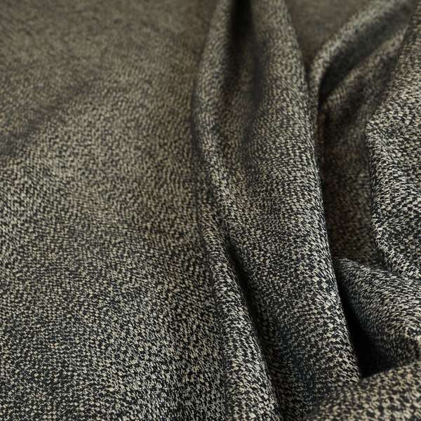 Simbai Plain Woven Jacquard Textured Chenille Furnishing Fabric In Black Colour