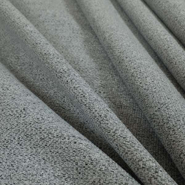 Simbai Plain Woven Jacquard Textured Chenille Furnishing Fabric In Grey Colour - Roman Blinds