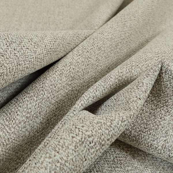 Simbai Plain Woven Jacquard Textured Chenille Furnishing Fabric In White Colour