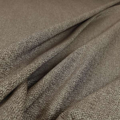 Simbai Plain Woven Jacquard Textured Chenille Furnishing Fabric In Brown Colour - Roman Blinds