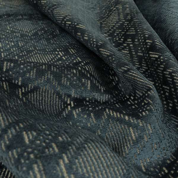 Sorata Velvet Textured Heavyweight Pattern Blue Colour Velvet Upholstery Furnishing Fabric - Roman Blinds