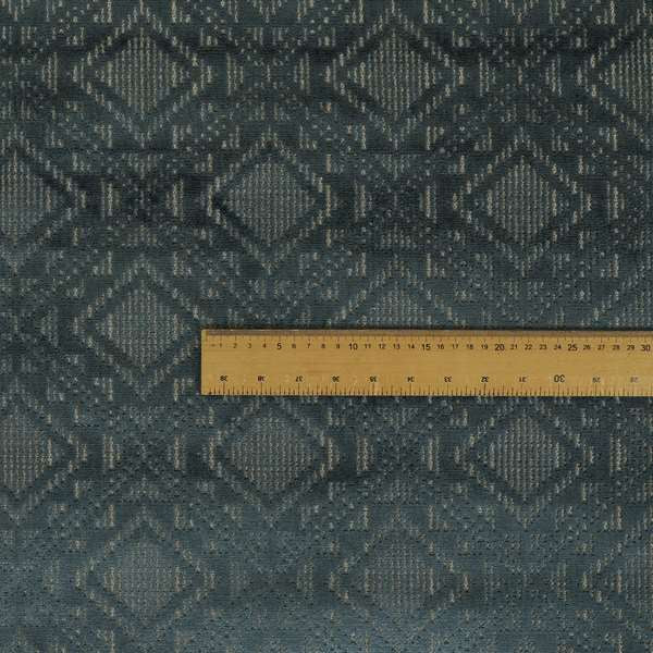 Sorata Velvet Textured Heavyweight Pattern Blue Colour Velvet Upholstery Furnishing Fabric - Roman Blinds