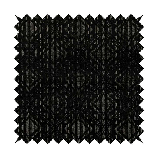 Sorata Velvet Textured Heavyweight Pattern Black Colour Velvet Upholstery Furnishing Fabric