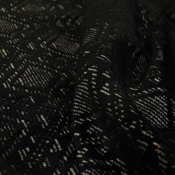 Sorata Velvet Textured Heavyweight Pattern Black Colour Velvet Upholstery Furnishing Fabric - Made To Measure Curtains