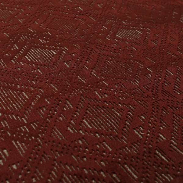 Sorata Velvet Textured Heavyweight Pattern Red Burgundy Colour Velvet Upholstery Furnishing Fabric - Made To Measure Curtains