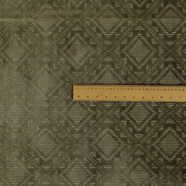 Sorata Velvet Textured Heavyweight Pattern Army Green Colour Velvet Upholstery Furnishing Fabric - Roman Blinds