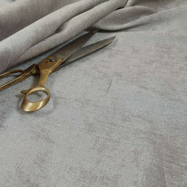 Sorento Luxurious Soft Low Pile Chenille Fabric Silver Colour Upholstery Fabrics - Made To Measure Curtains