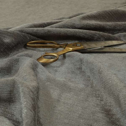 Sorento Luxurious Soft Low Pile Chenille Fabric Grey Colour Upholstery Fabrics - Roman Blinds