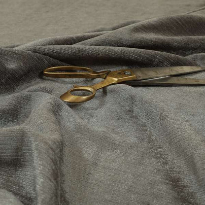 Sorento Luxurious Soft Low Pile Chenille Fabric Grey Colour Upholstery Fabrics - Made To Measure Curtains