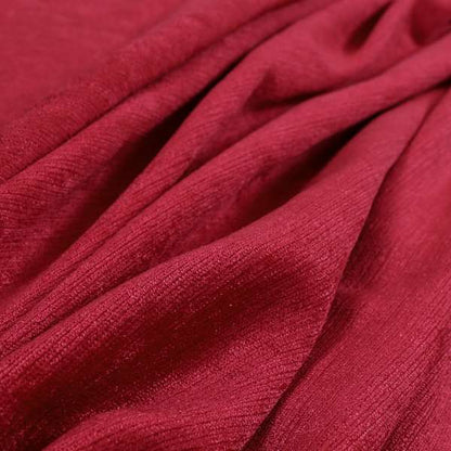 Sorento Luxurious Soft Low Pile Chenille Fabric Red Colour Upholstery Fabrics - Roman Blinds