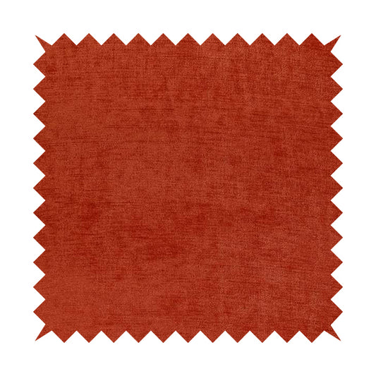 Sorento Luxurious Soft Low Pile Chenille Fabric Orange Colour Upholstery Fabrics