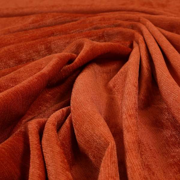 Sorento Luxurious Soft Low Pile Chenille Fabric Orange Colour Upholstery Fabrics